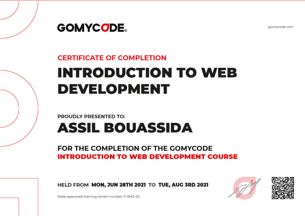Certificate 1